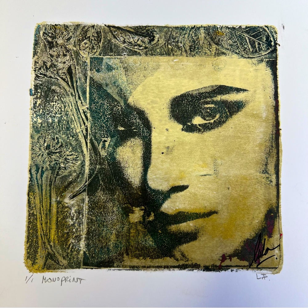 #419 small monoprint 8x8